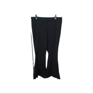 SHEIN Black Lace Hem Flared Pants